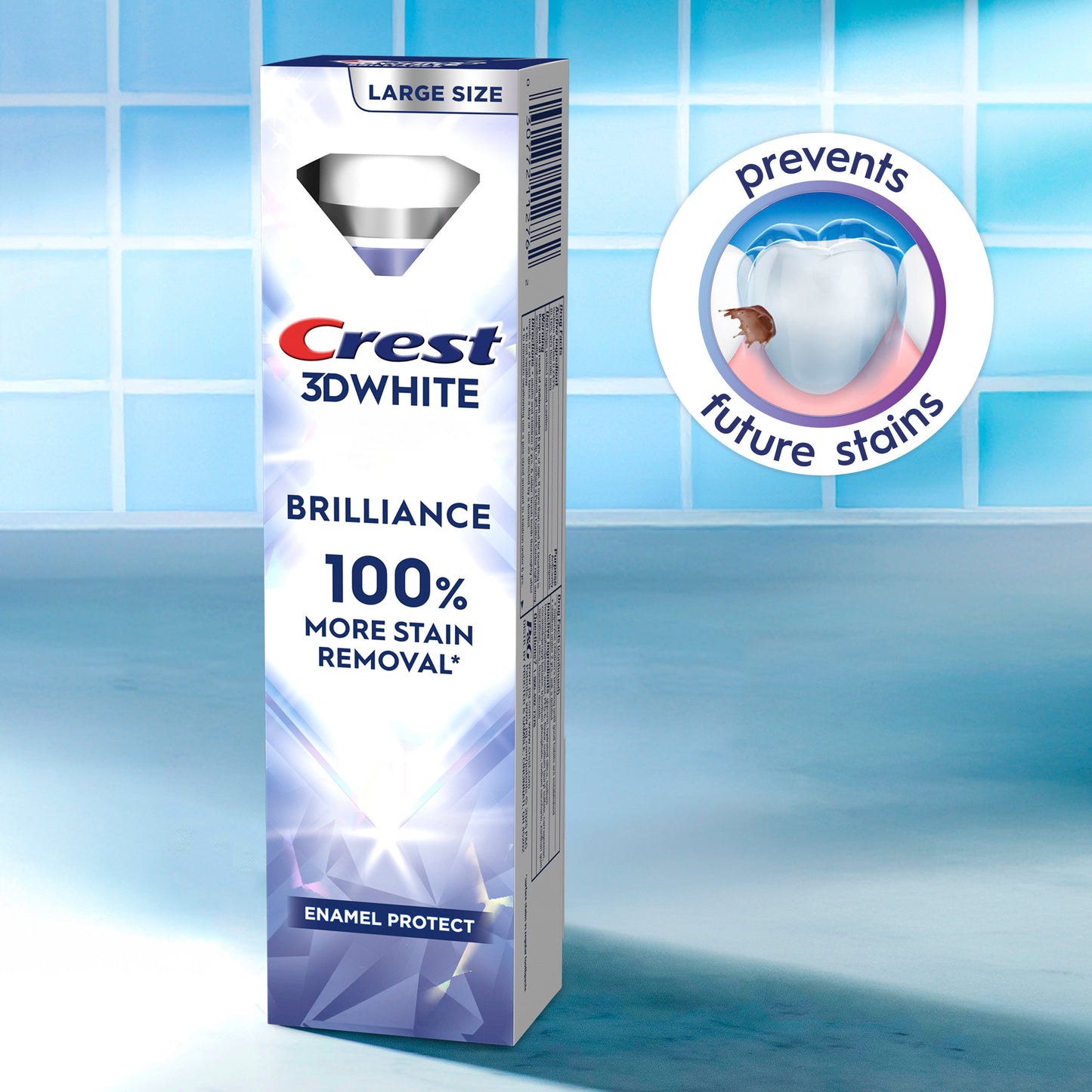 Crest 3d White Brilliance Enamel Protect Toothpaste 3.9 Oz (110 g)