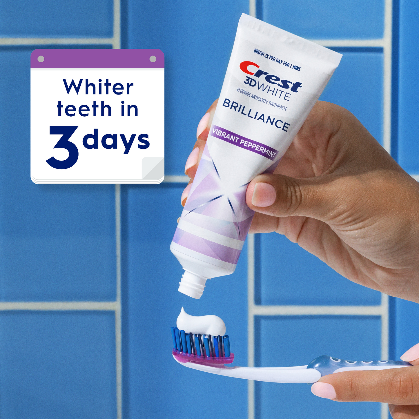 Crest 3D White Brilliance Vibrant Peppermint Toothpaste 4.6 oz (130 g) 2 Pack