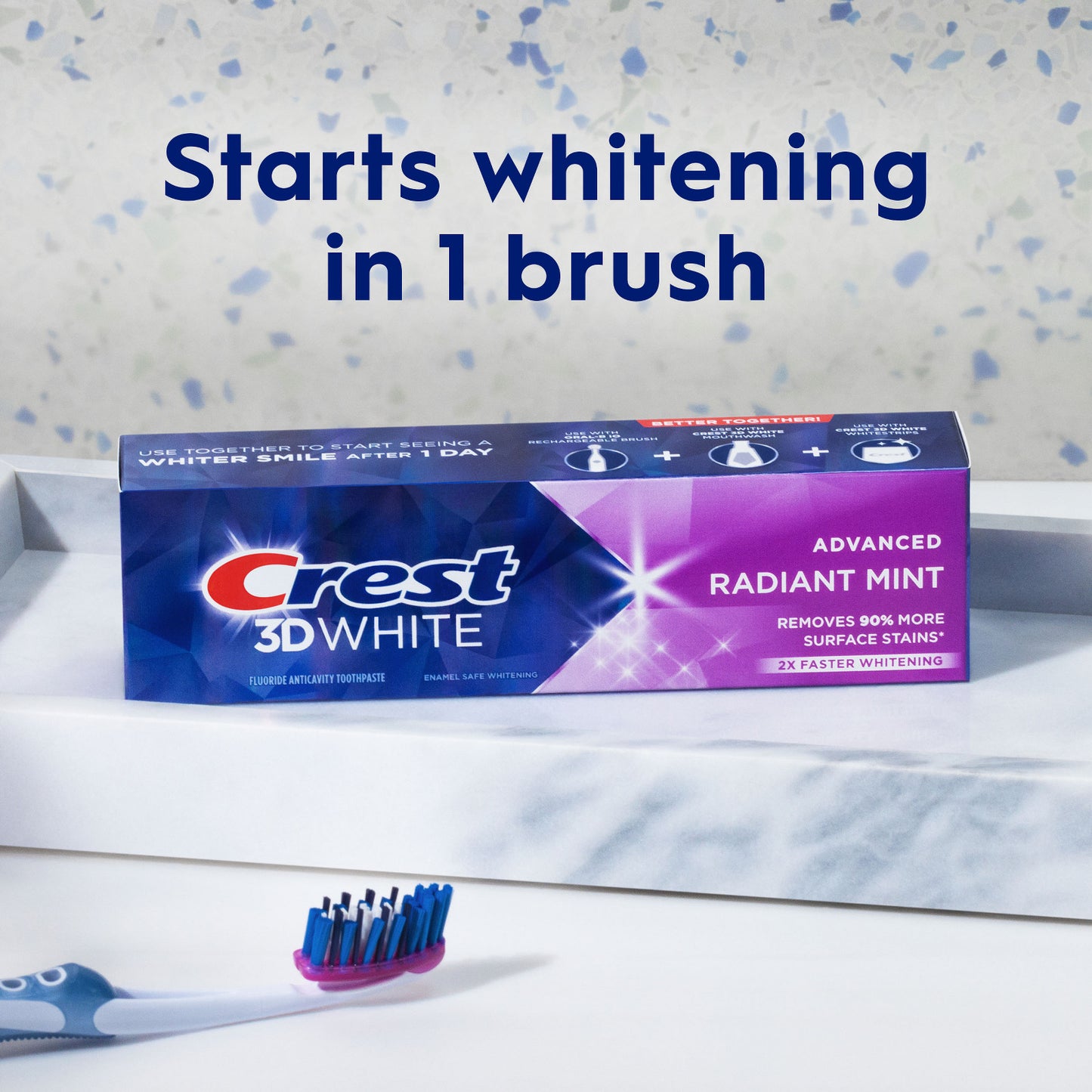 Crest 3D White Advanced Radiant Mint Toothpaste, 3.3 oz (93 g), 2 Pack