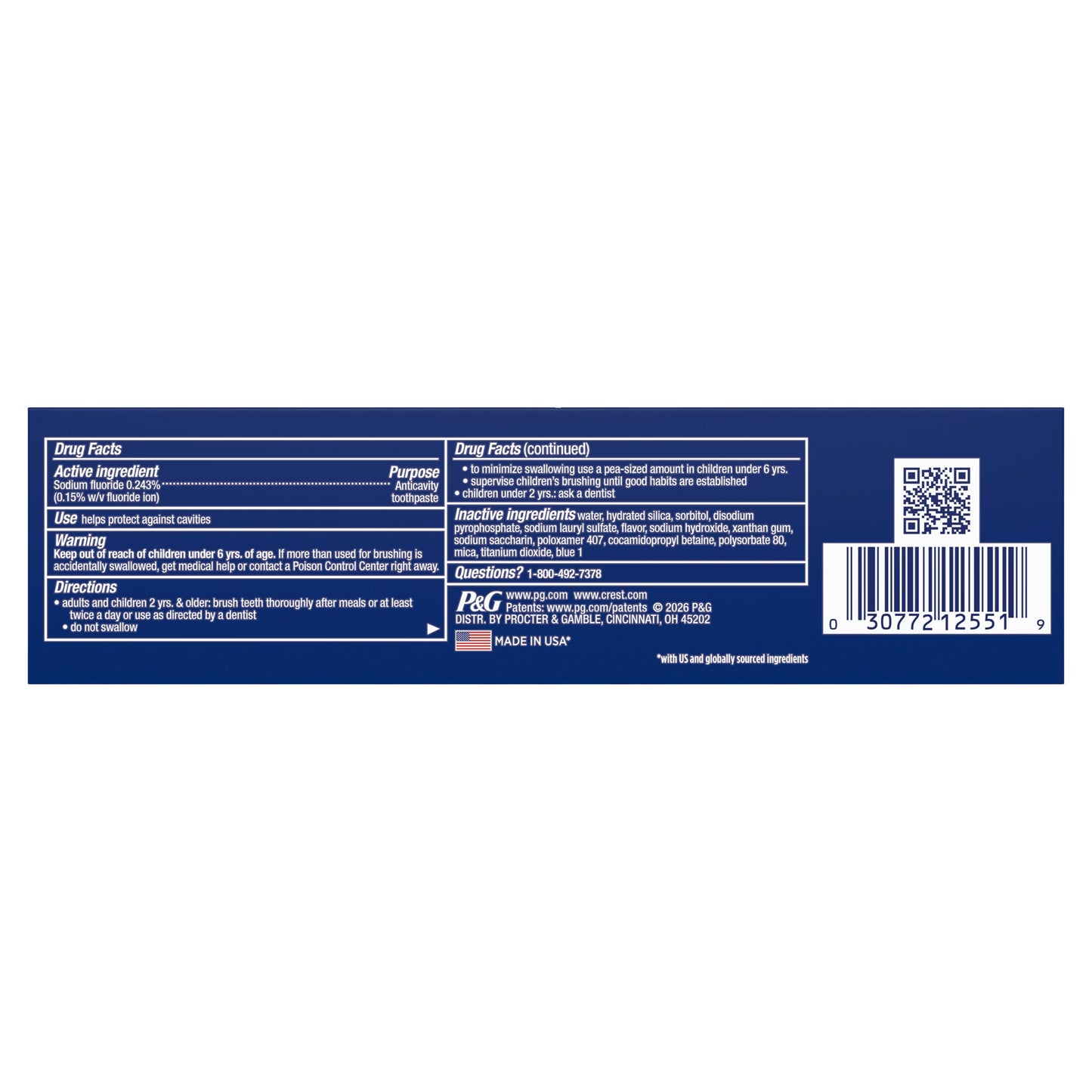 Crest 3D White Artic Fresh toothpaste, 3.3 OZ (93 g)