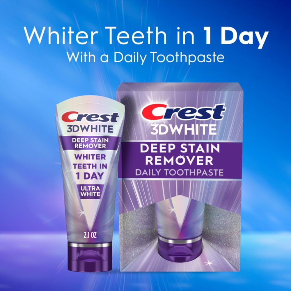Crest 3D White Brilliance Deep Stain Remover Ultra White Toothpaste, 2.1 Oz (59 G) 4 Pack