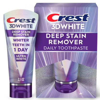 Crest 3D White Brilliance Deep Stain Remover Ultra White Toothpaste, 2.1 Oz (59 G) 4 Pack