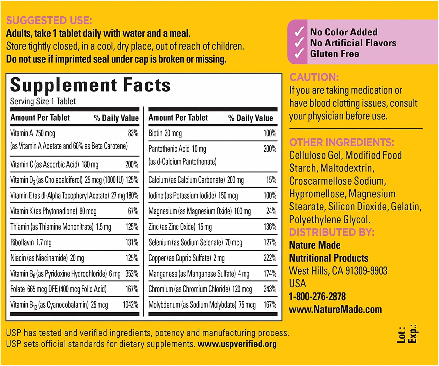 Nature Made Multi for Her 50+ 90 Tablets, Women's Multivitamin