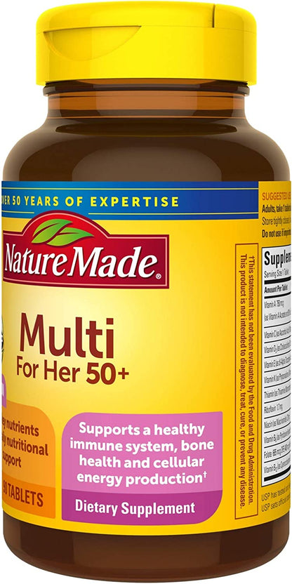 Nature Made Multi for Her 50+ 90 Tablets, Women's Multivitamin