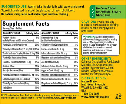 Nature Made Multi, 130 Tablets, Adult Multivitamin, with Iron