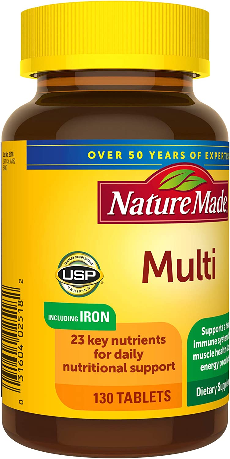 Nature Made Multi, 130 Tablets, Adult Multivitamin, with Iron