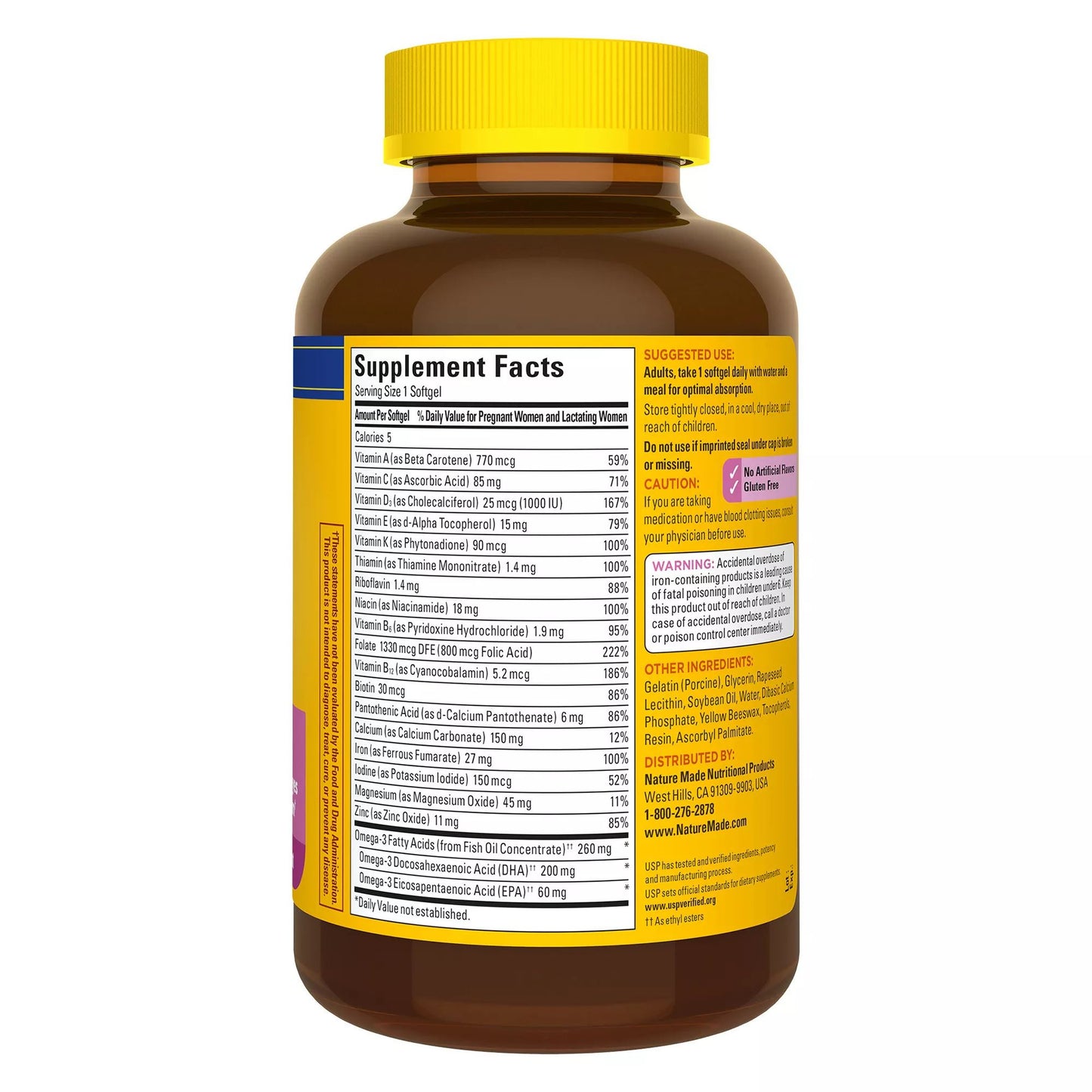 Nature Made Prenatal Multi + DHA, 150 Softgels, Women's Multivitamin