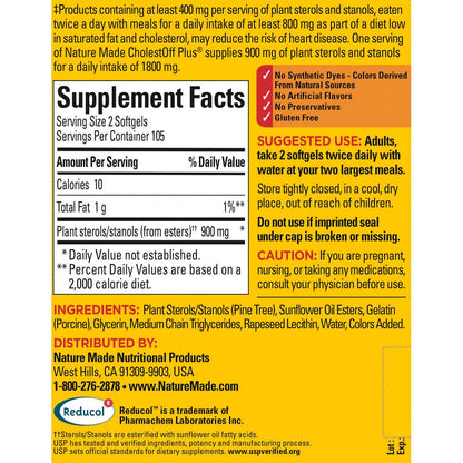 Nature Made Cholestoff Plus Dietary Supplement, 210 Softgels