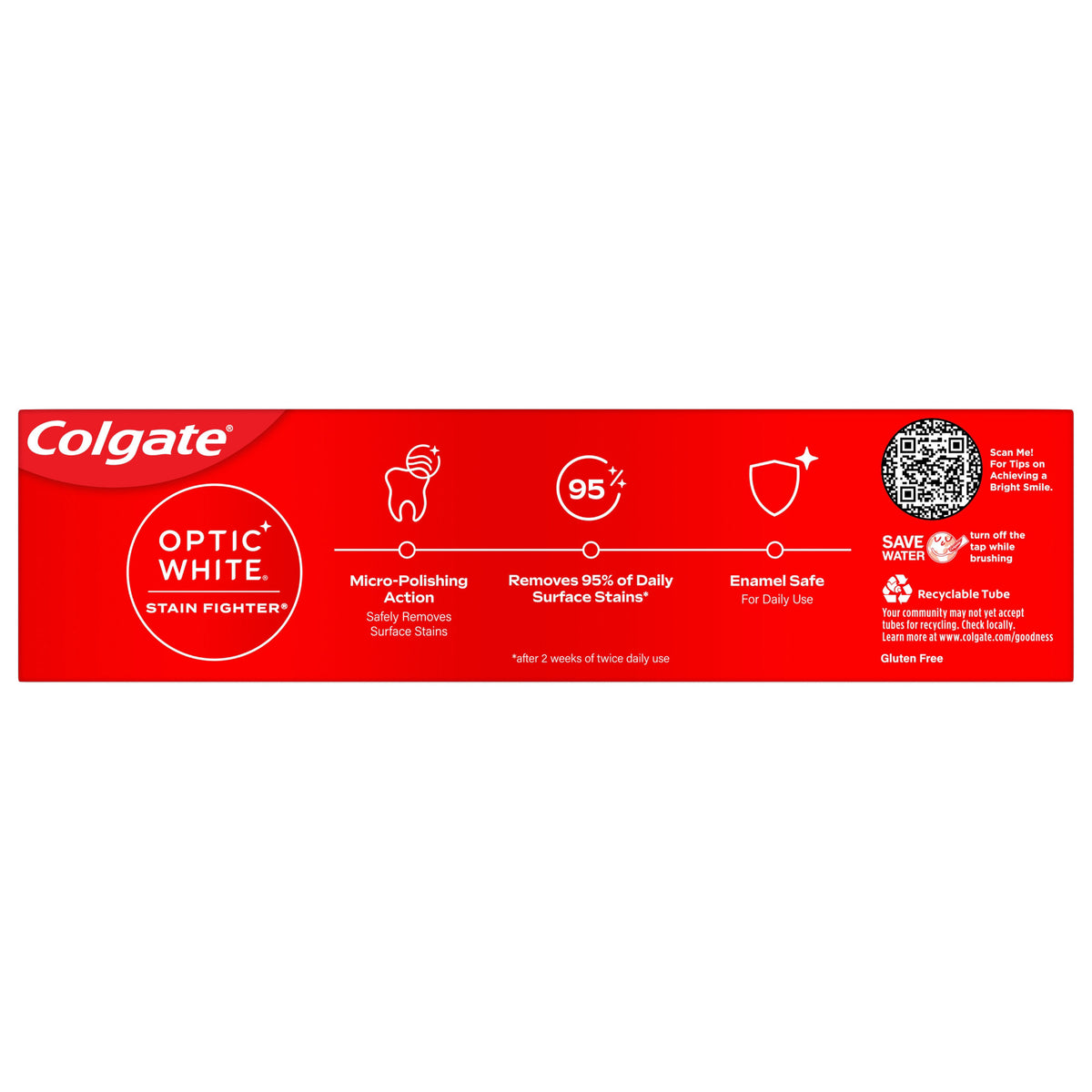 Colgate Optic White Stain Fighter Toothpaste Clean Mint Paste, 170 g