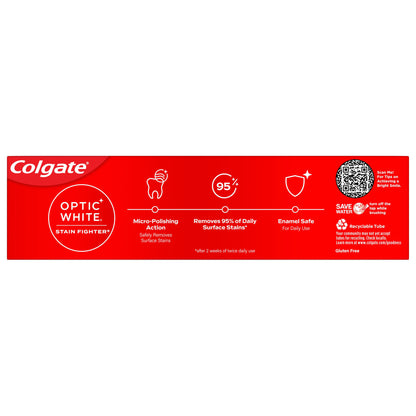 Colgate Optic White Stain Fighter Toothpaste Clean Mint Paste, 170 g