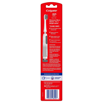 Colgate Optic White 360­° Whitening Sonic Battery Powered Electric Toothbrush, Soft
