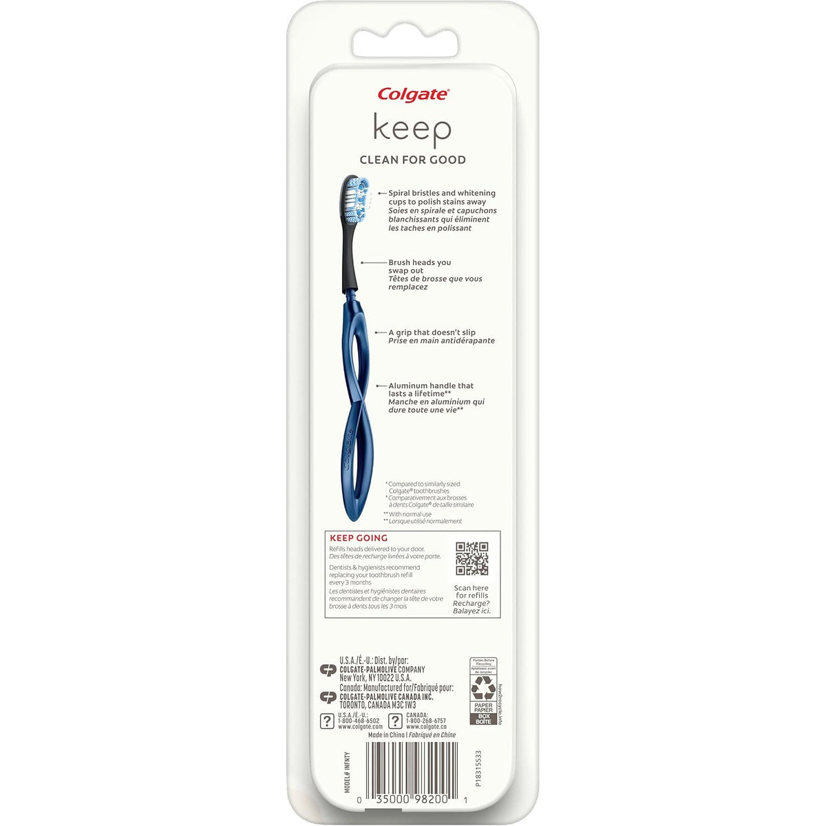 Colgate Keep Whitening Toothbrush Starter Kit, with replacement head