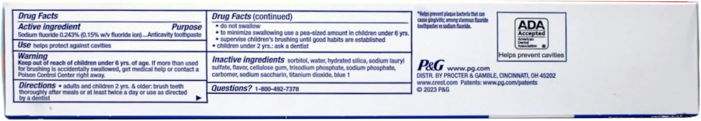 Crest Cavity Protection Toothpaste, Regular Paste, 8.2 oz / 232 g (5 PACK)