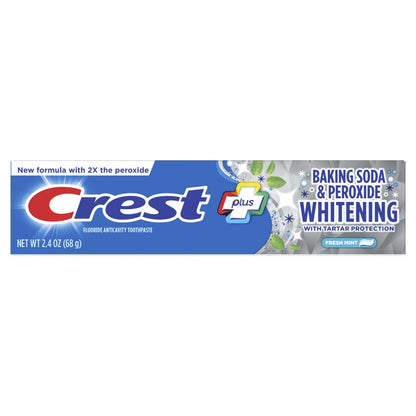 Crest PLUS Baking Soda & Peroxide Fresh Mint Toothpaste, 2.4 oz (68 g), with Tartar Protection