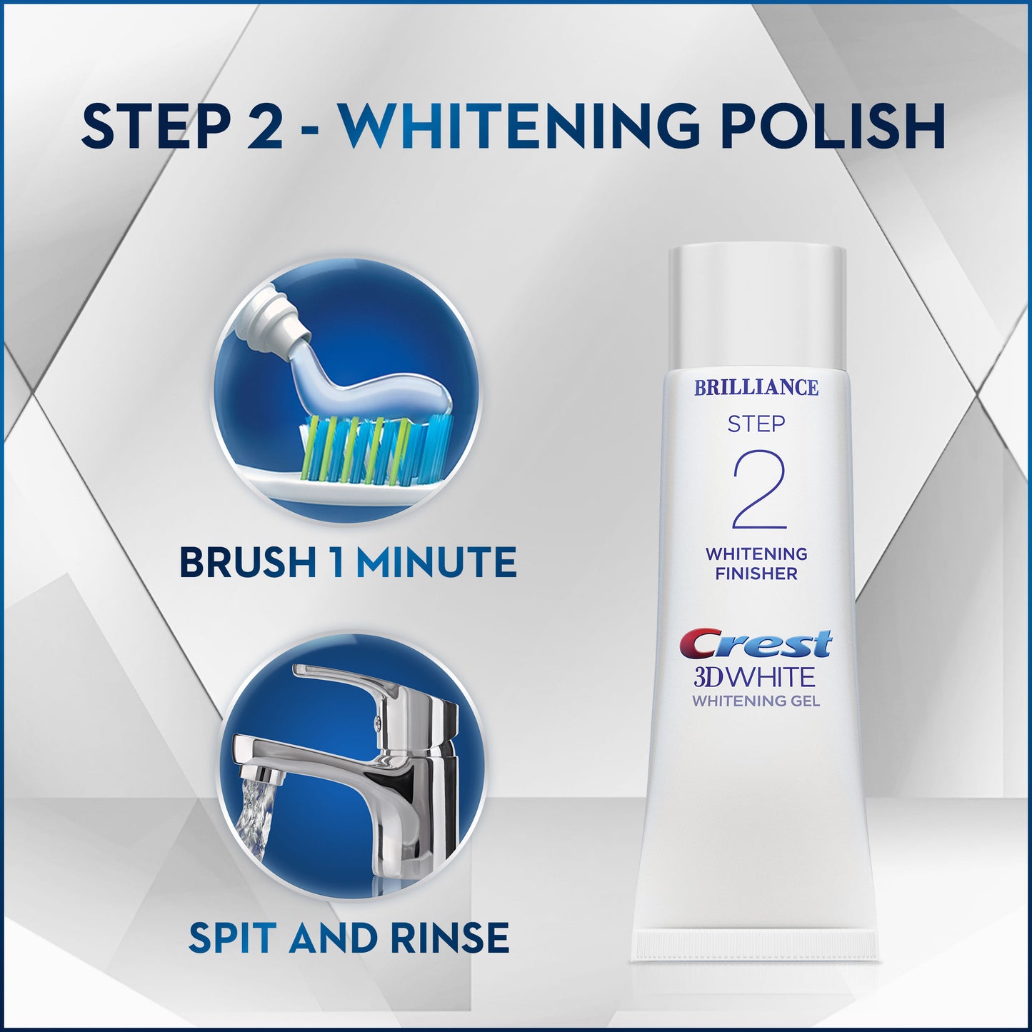 Crest 3D White Brilliance Daily 2-Step System, Toothpaste + Gel