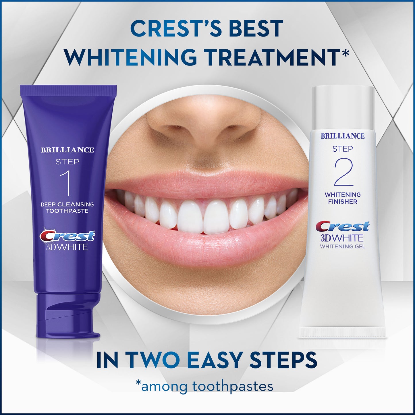 Crest 3D White Brilliance Daily 2-Step System, Toothpaste + Gel