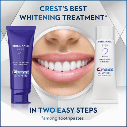 Crest 3D White Brilliance Daily 2-Step System, Toothpaste + Gel