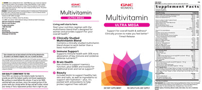 GNC Women's Ultra Mega Multivitamin, 90 Caplets