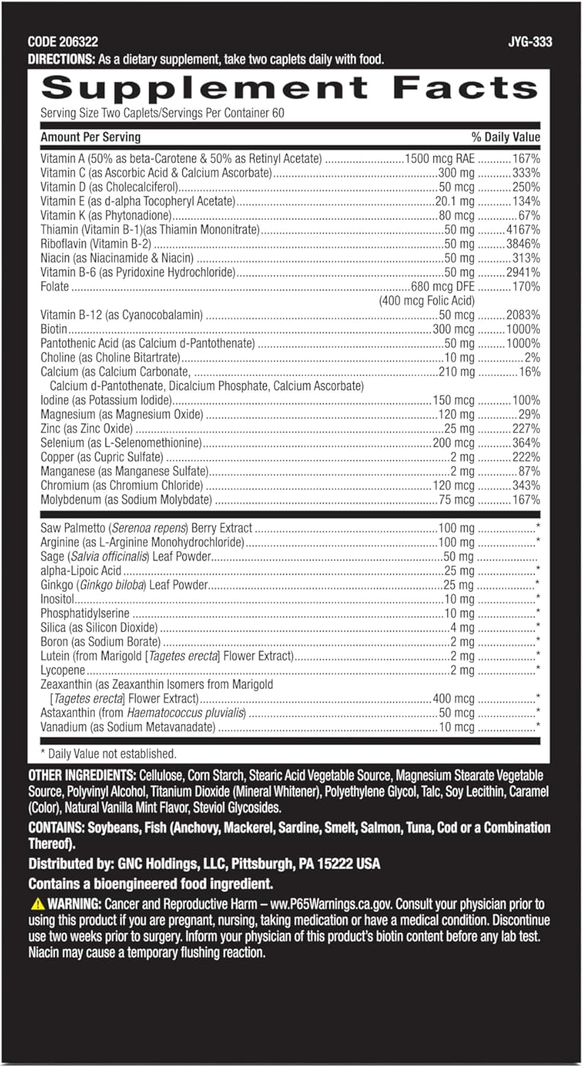 GNC Mega Men 50 Plus Multivitamin, Timed Release, 120 Tablets
