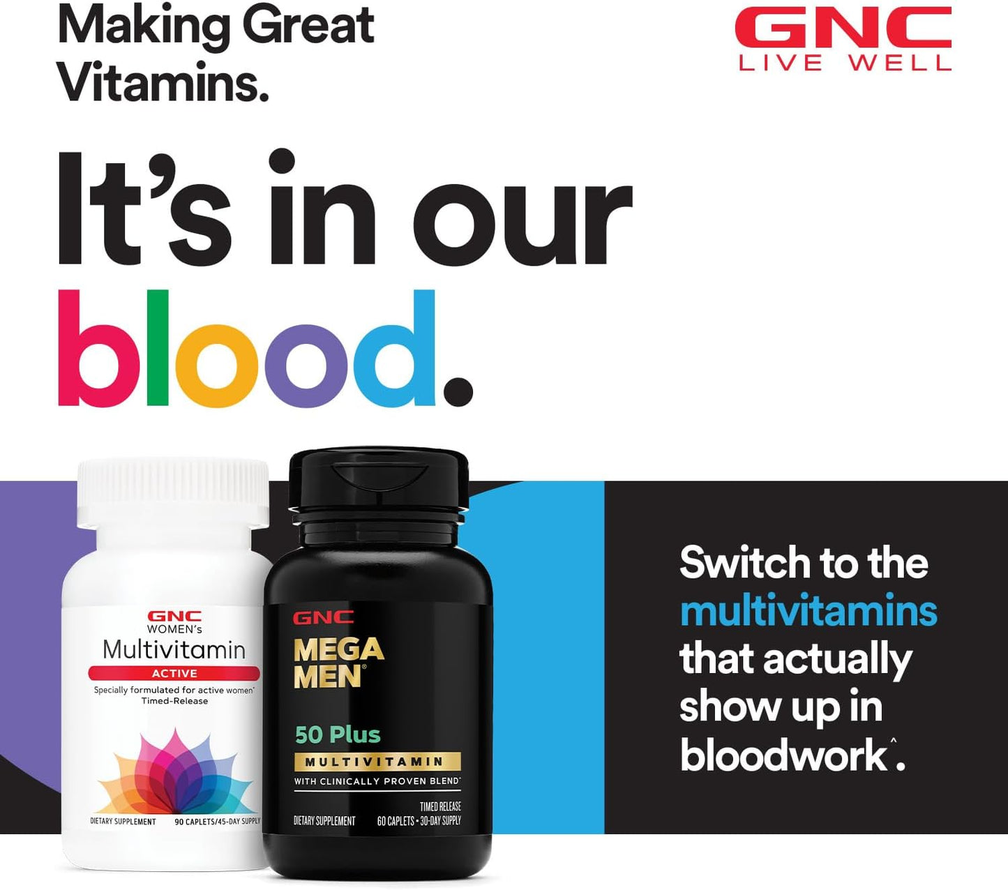 GNC Mega Men 50 Plus Multivitamin, Timed Release, 120 Tablets