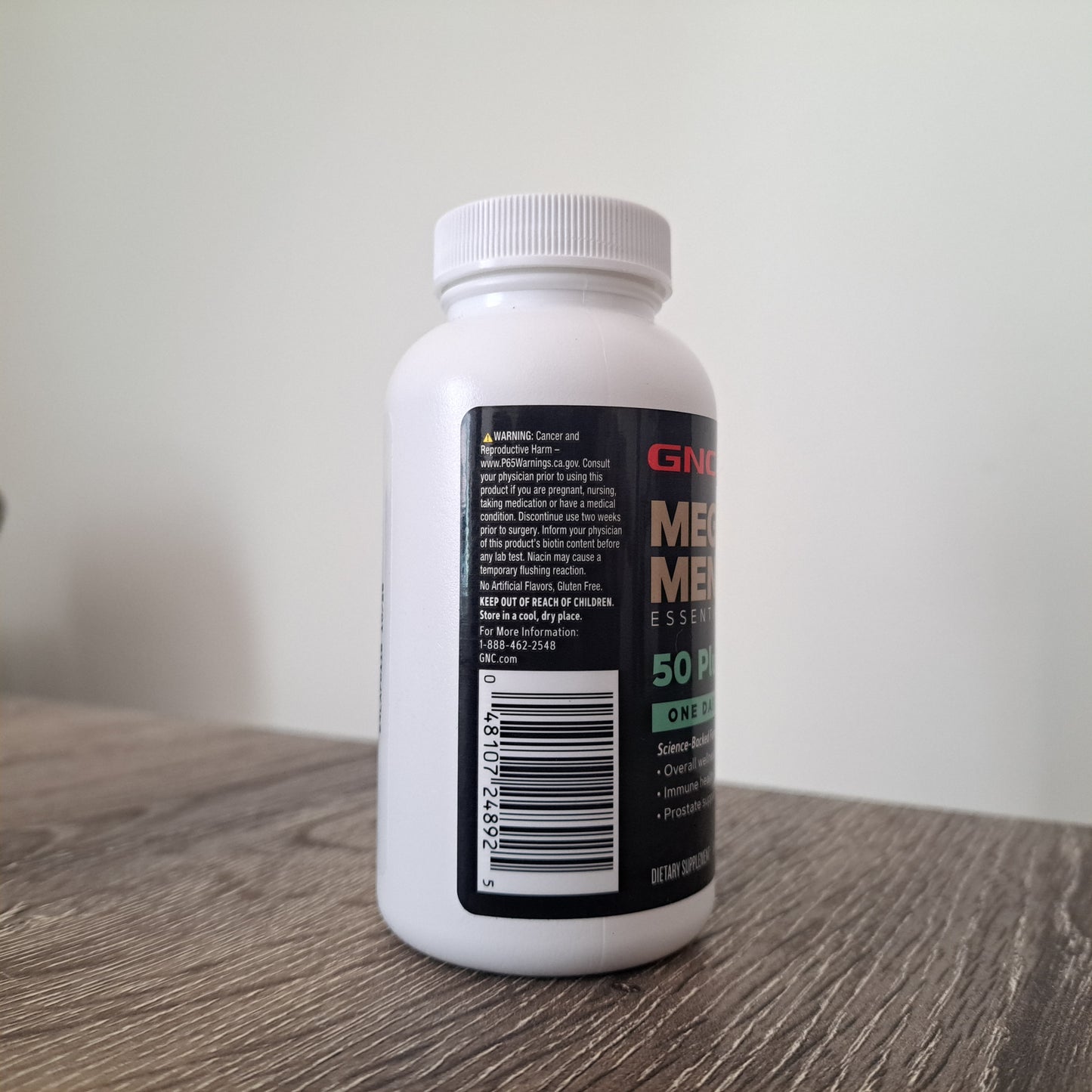 GNC Mega Men Essentials 50 Plus One Daily Multi, 60 Caplets, Men's Gluten-Free Multivitamin