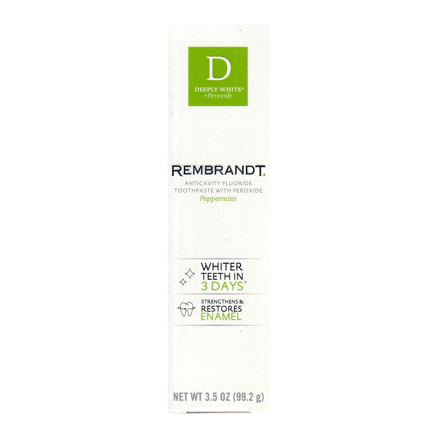 Rembrandt Deeply White + Peroxide Peppermint Toothpaste 3.5 oz (99.2 g)