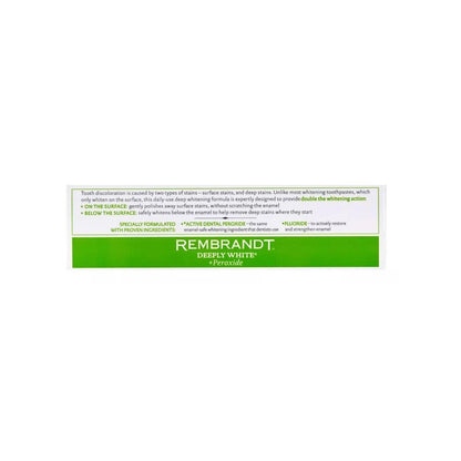Rembrandt Deeply White + Peroxide Peppermint Toothpaste 3.5 oz/99.2 g (2 PACK)