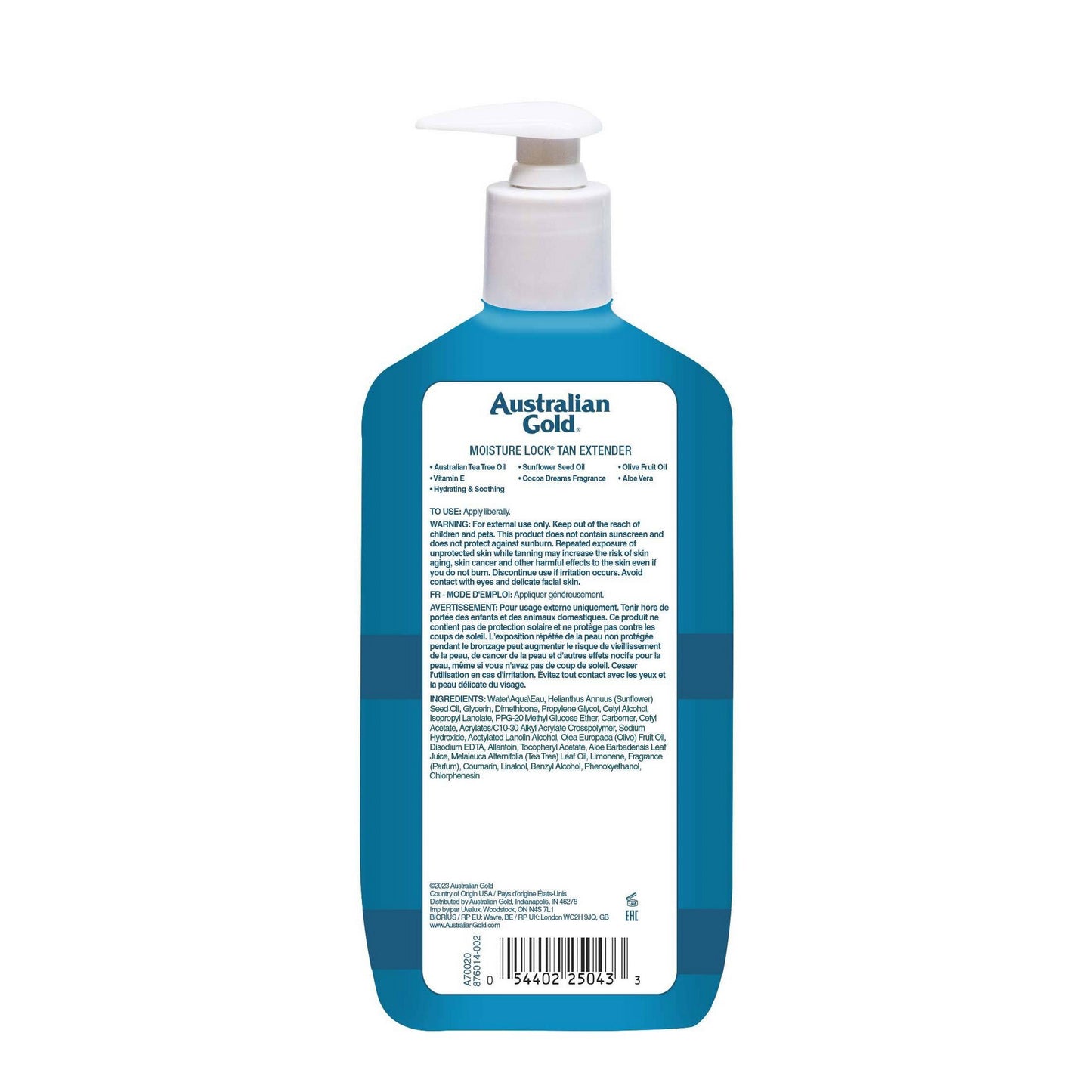 Australian Gold Moisture Lock Tan Extender Moisturizer 16 Fl Oz (473 mL)