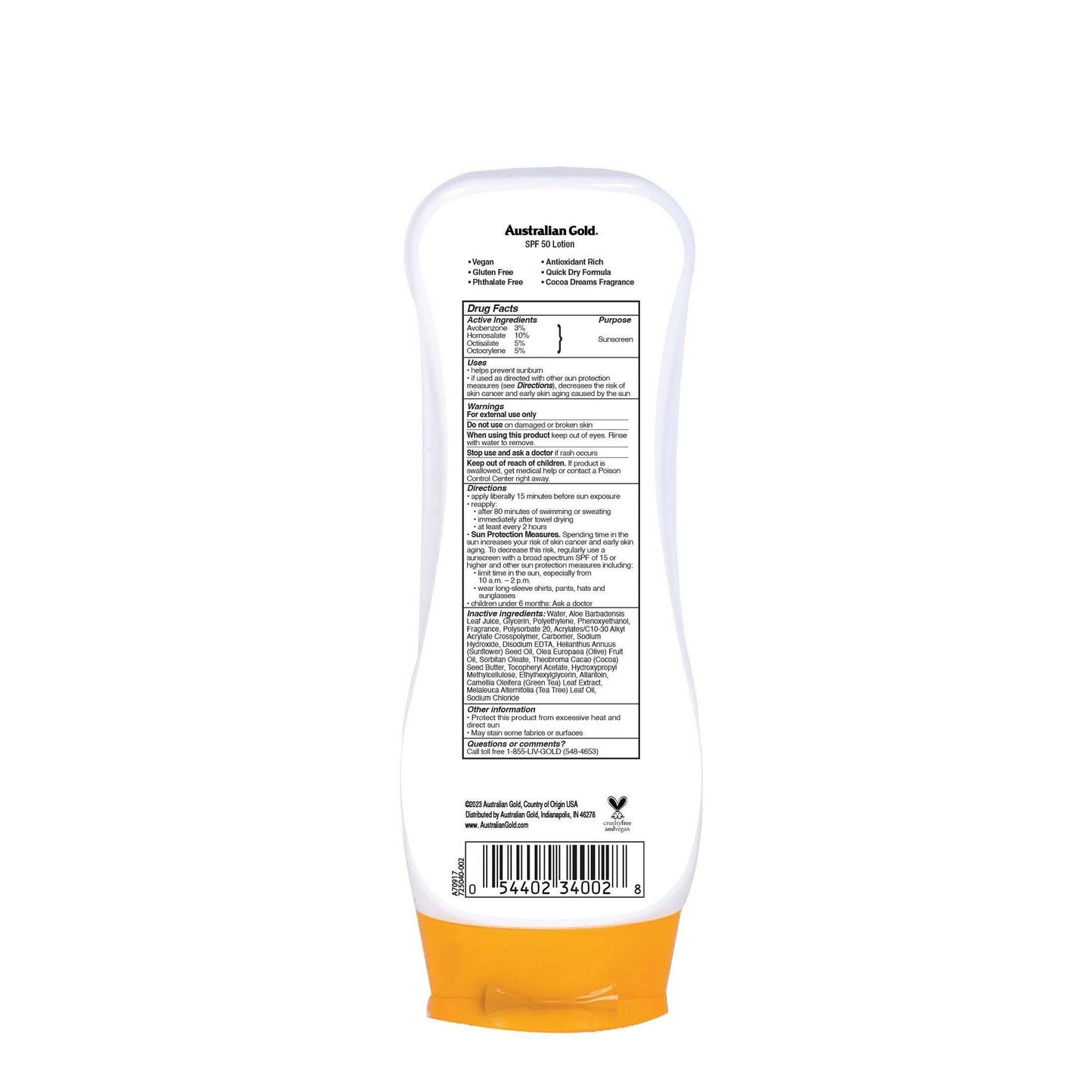 Australian Gold Ultimate Hydration SPF 50 Lotion Sunscreen, 8 FL OZ (237 mL)