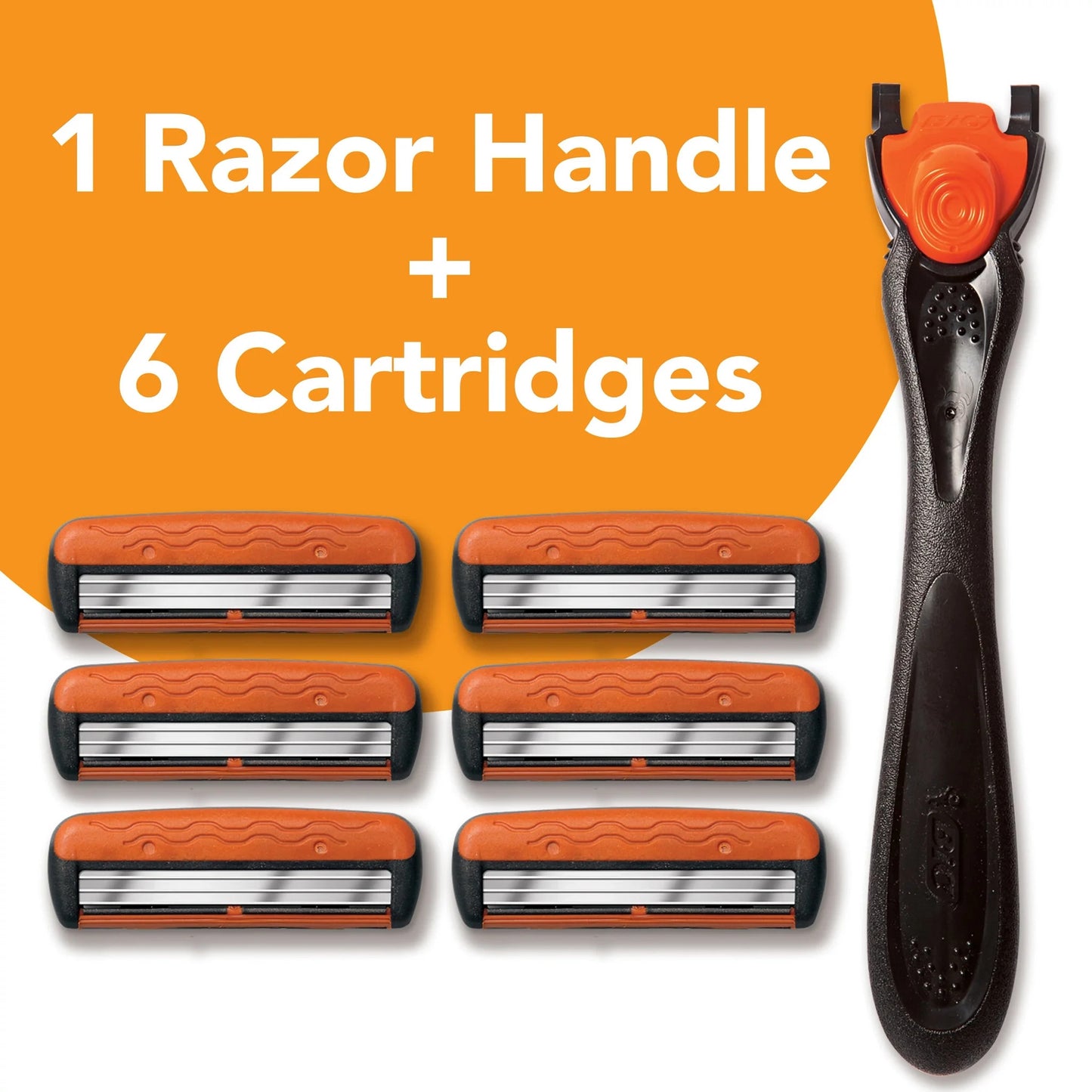 BIC Comfort3 Men's Refillable 3 Blade Razors, 1 Handle + 6 Cartridges