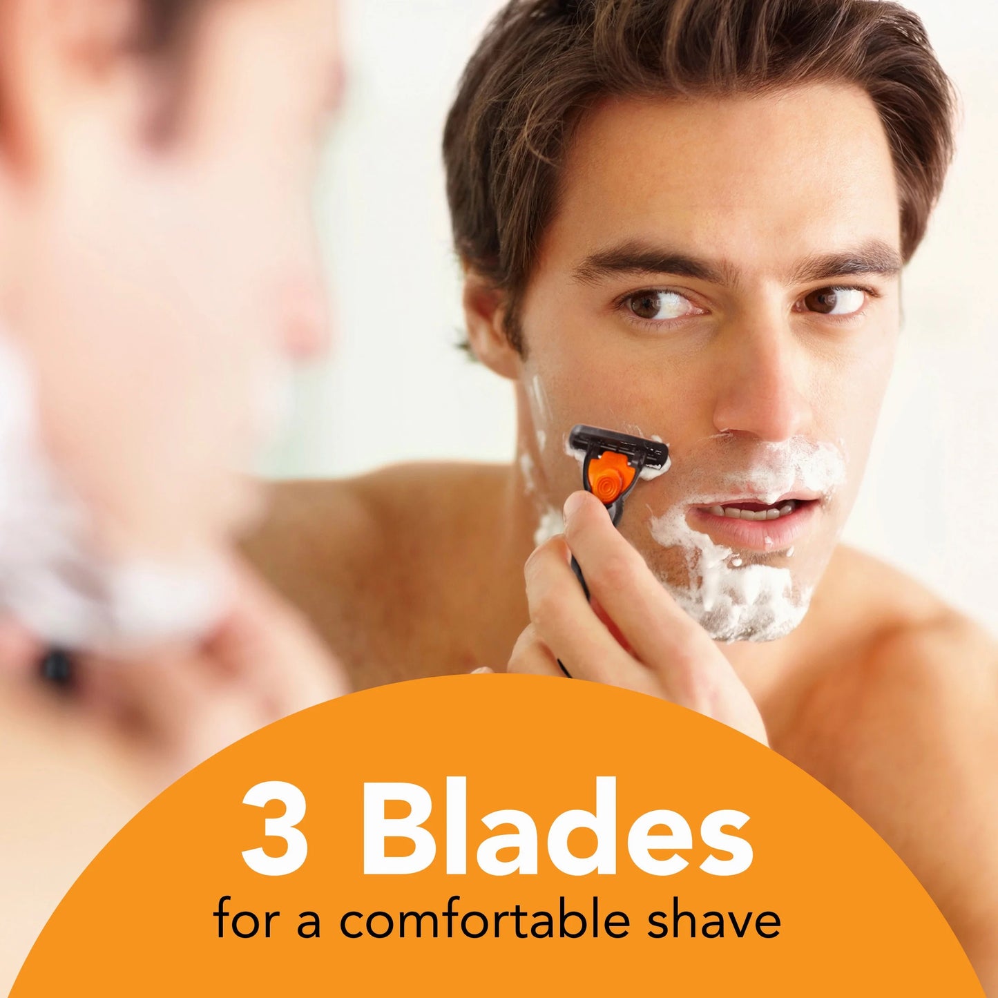 BIC Comfort3 Men's Refillable 3 Blade Razors, 1 Handle + 6 Cartridges