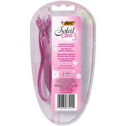 BiC Simply Soleil Click 3, Shaving Handle + 6 Razors.