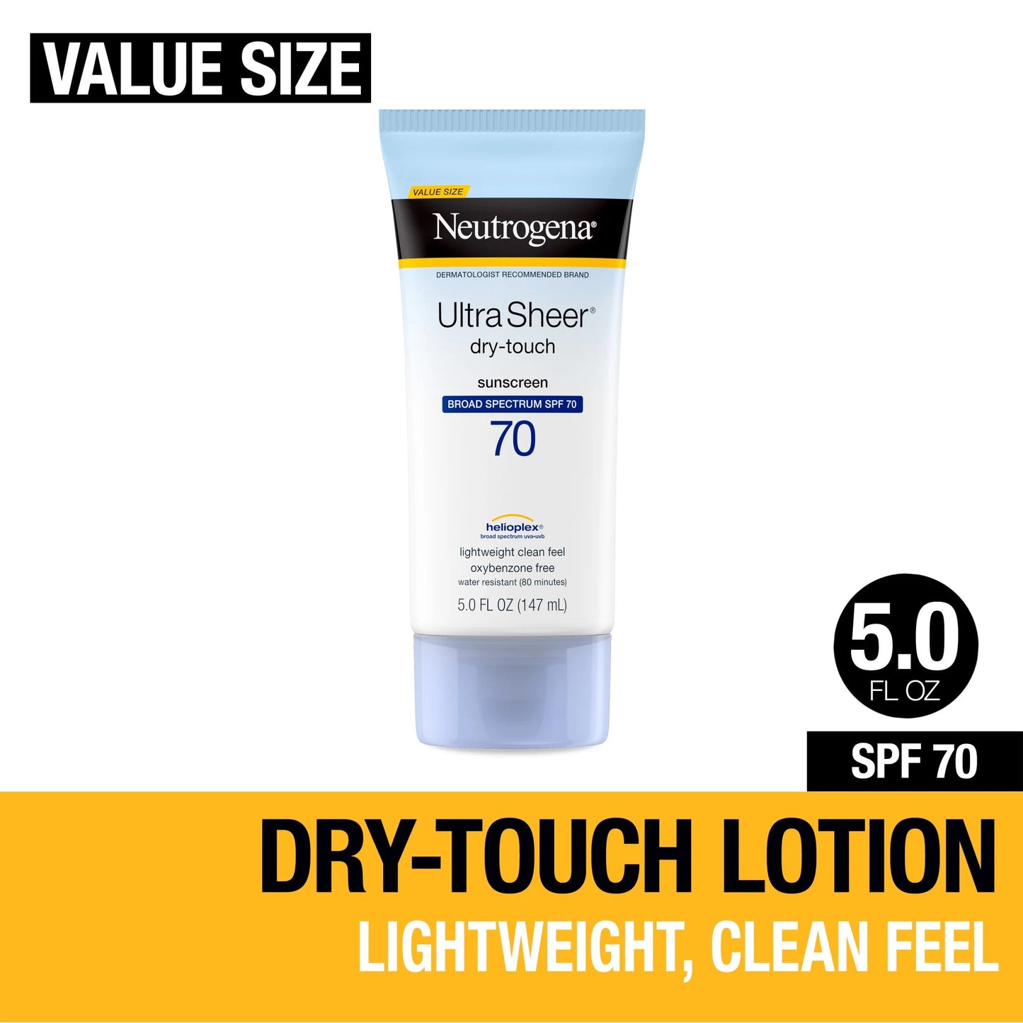 Neutrogena Ultra Sheer SPF 70 Sunscreen, 5 fl oz (147 ml)