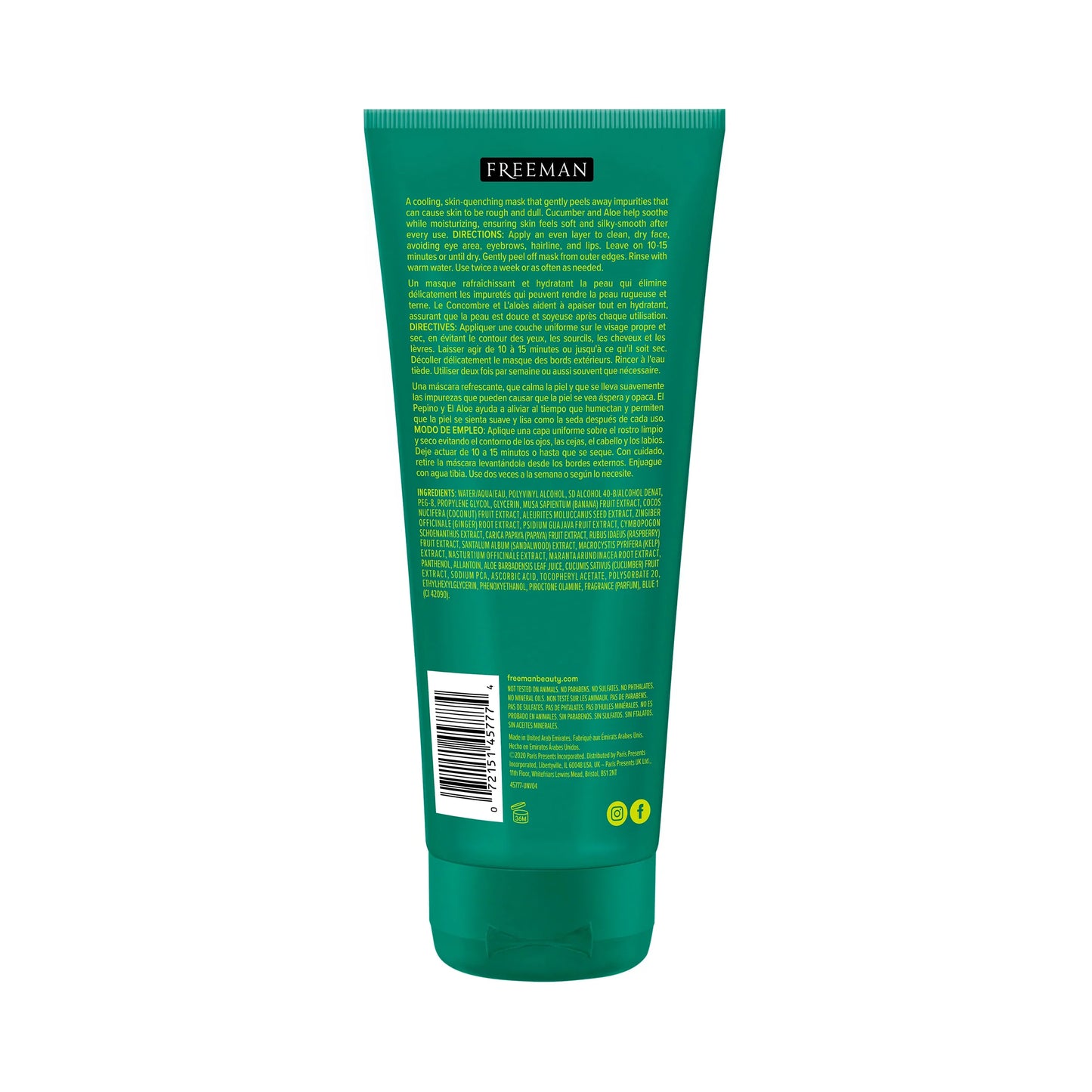 Freeman Renewing Peel-Off Gel Mask, Cucumber, All Skin Types, 6 fl oz (175 ml)