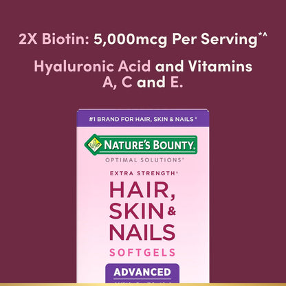 Nature's Bounty Optimal Solutions Extra Strength Hair, Skin & Nails, 150 Softgels