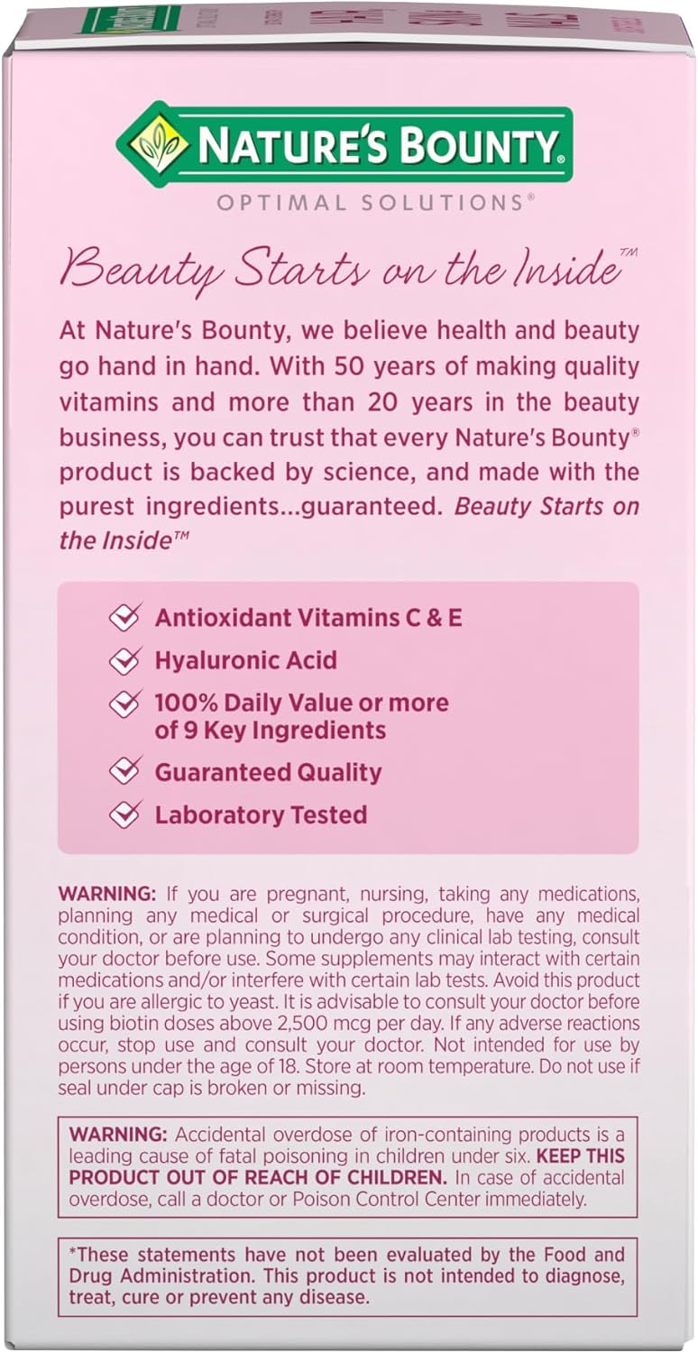 Nature's Bounty Optimal Solutions Extra Strength Hair, Skin & Nails, 150 Softgels