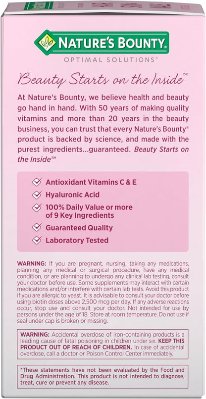 Nature's Bounty Optimal Solutions Extra Strength Hair, Skin & Nails, 150 Softgels