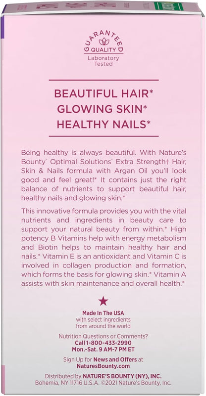 Nature's Bounty Optimal Solutions Extra Strength Hair, Skin & Nails, 150 Softgels
