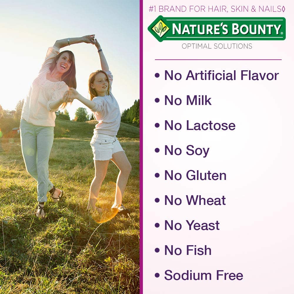 Nature's Bounty Hair, Skin, & Nails Gummies, Strawberry, 80 Count