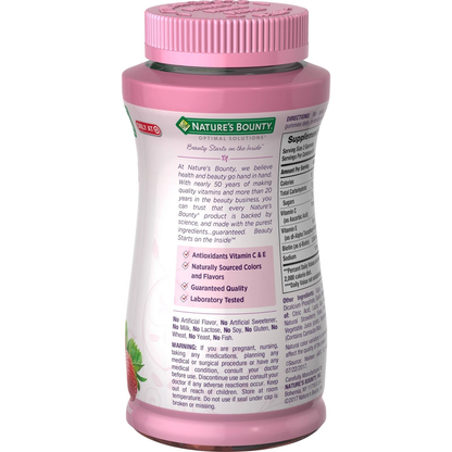 Nature's Bounty Hair Skin & Nails Gummies 120 Count, Strawberry
