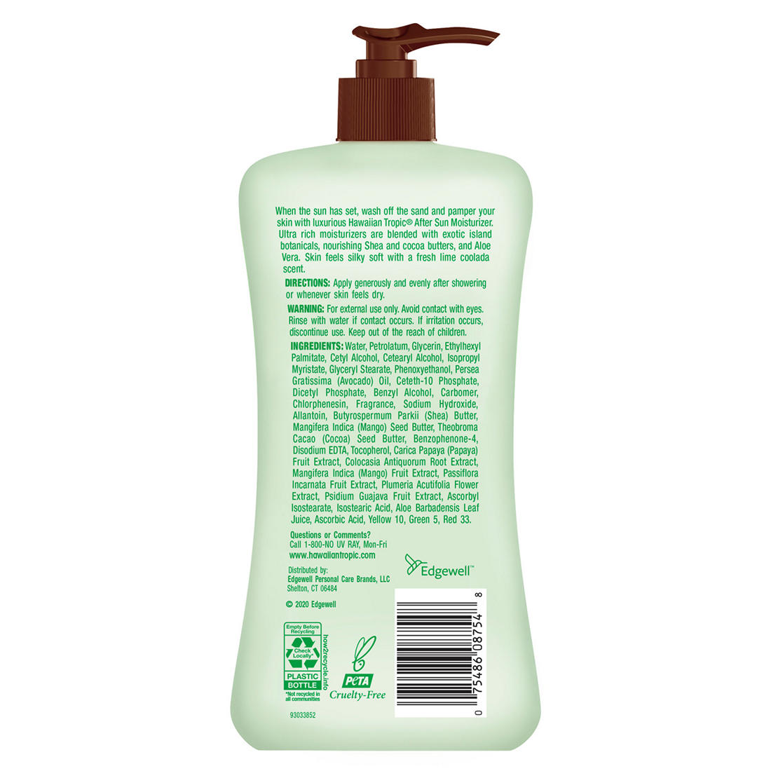Hawaiian Tropic After Sun Moisturizer, Lime Coolada Fragrance, 16 Fl Oz (474 mL)