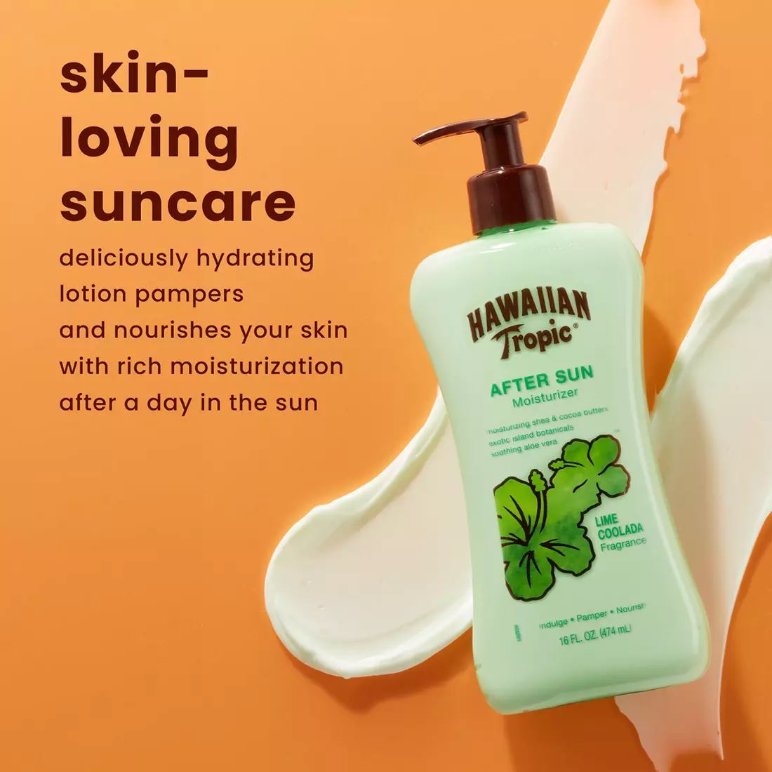 Hawaiian Tropic After Sun Moisturizer, Lime Coolada Fragrance, 16 Fl Oz (474 mL)