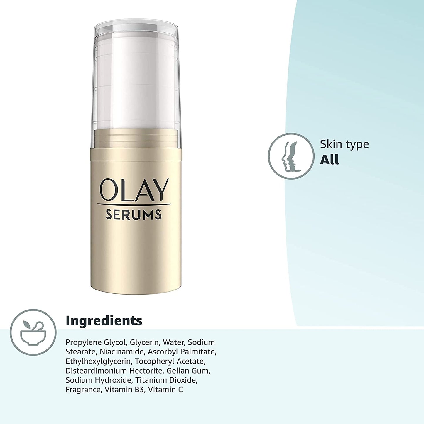 Olay Serums Pressed Serum Stick, Brightening B3 + Vitamin C, 13.5 g