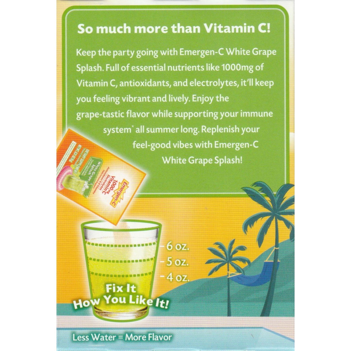 Emergen-C 1000 mg Vitamin C Drink Mix, White Grape Splash, 30 Packets