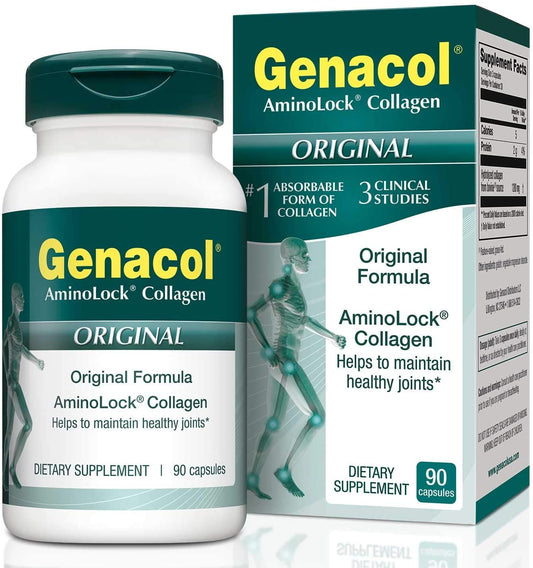 Genacol Original AminoLock Collagen 90 Capsules, Ultra-Hydrolyzed Collagen Peptides