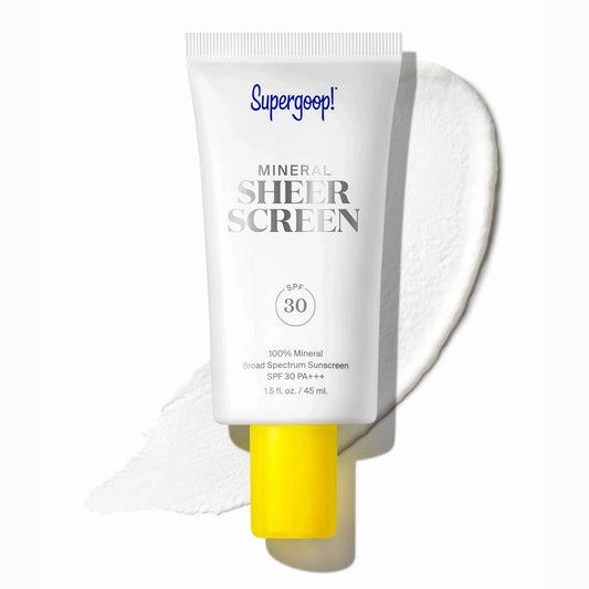 Supergoop! Mineral Sheer Screen, SPF 30 PA+++ Sunscreen, 1.5 fl oz (45 ml)