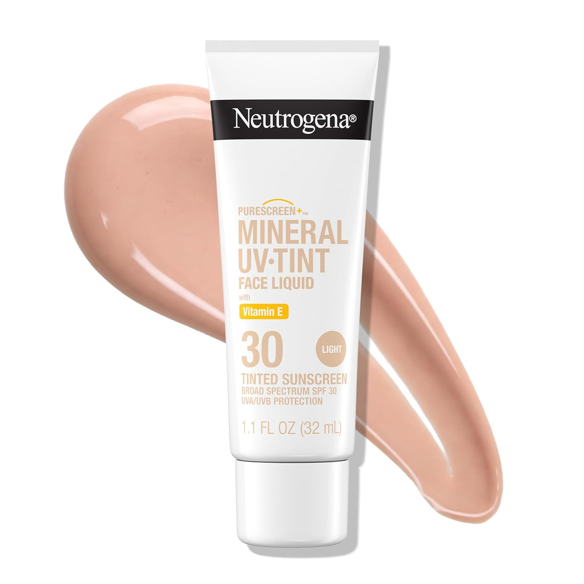 Neutrogena Purescreen+ Tinted Sunscreen for Face SPF 30, Light, 1.1 fl oz (32 ml)