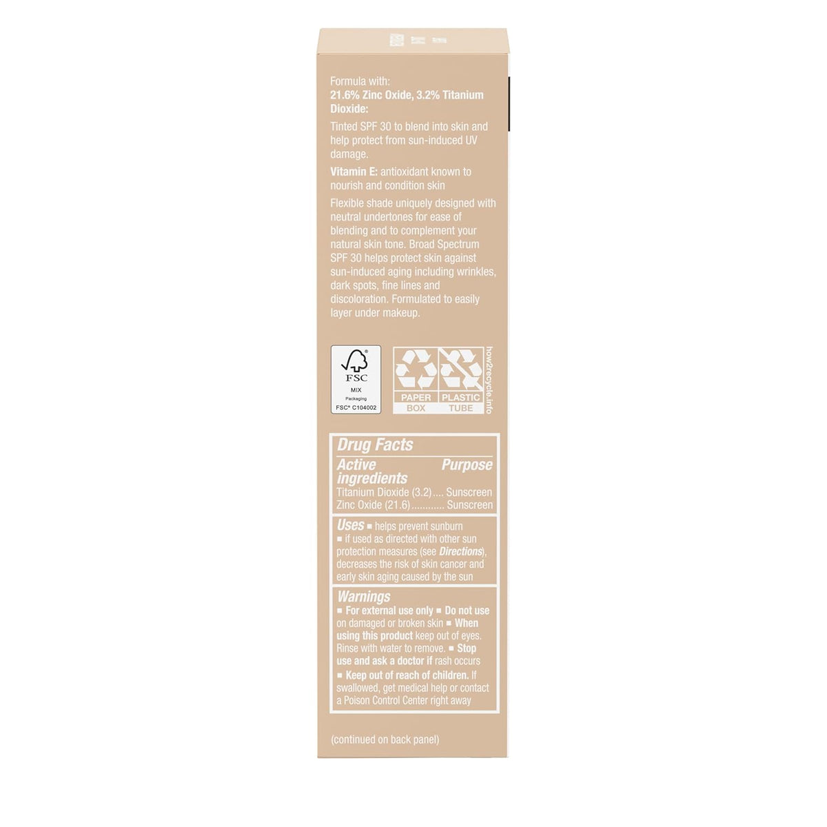 Neutrogena Purescreen+ Tinted Sunscreen for Face SPF 30, Light, 1.1 fl oz (32 ml)