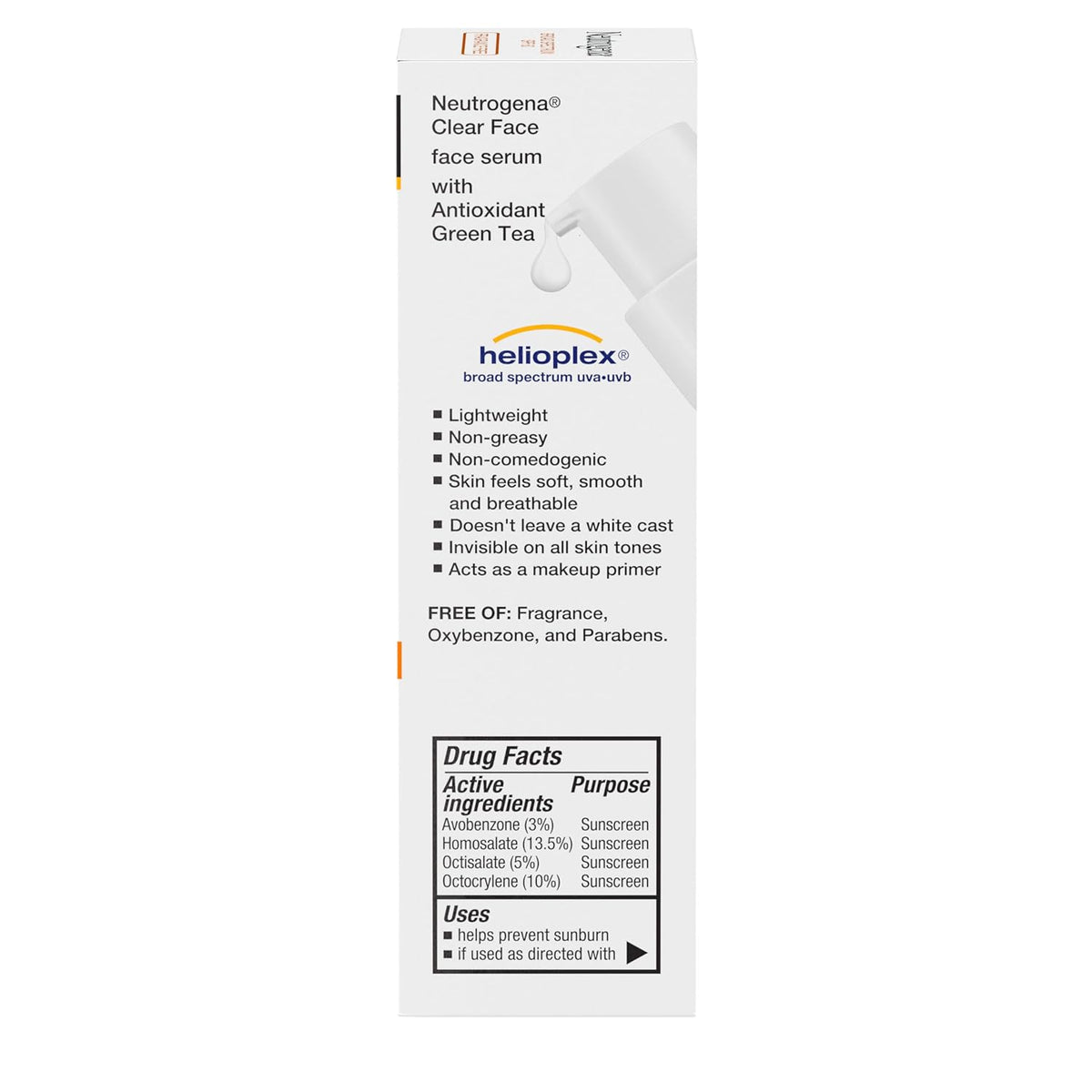 Neutrogena Clear Face SPF 60+ Sunscreen Facial Serum, 1.7 FL OZ (50 mL)