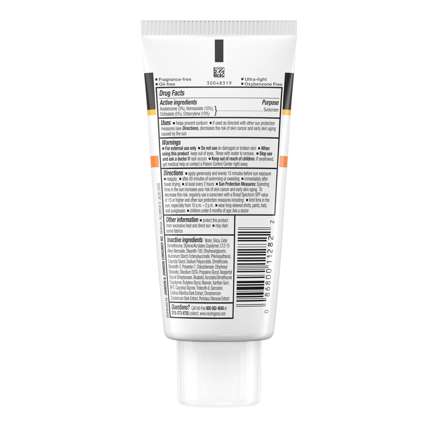Neutrogena Clear Face Oil-Free SPF 50 Sunscreen, 3 fl oz (88 ml)